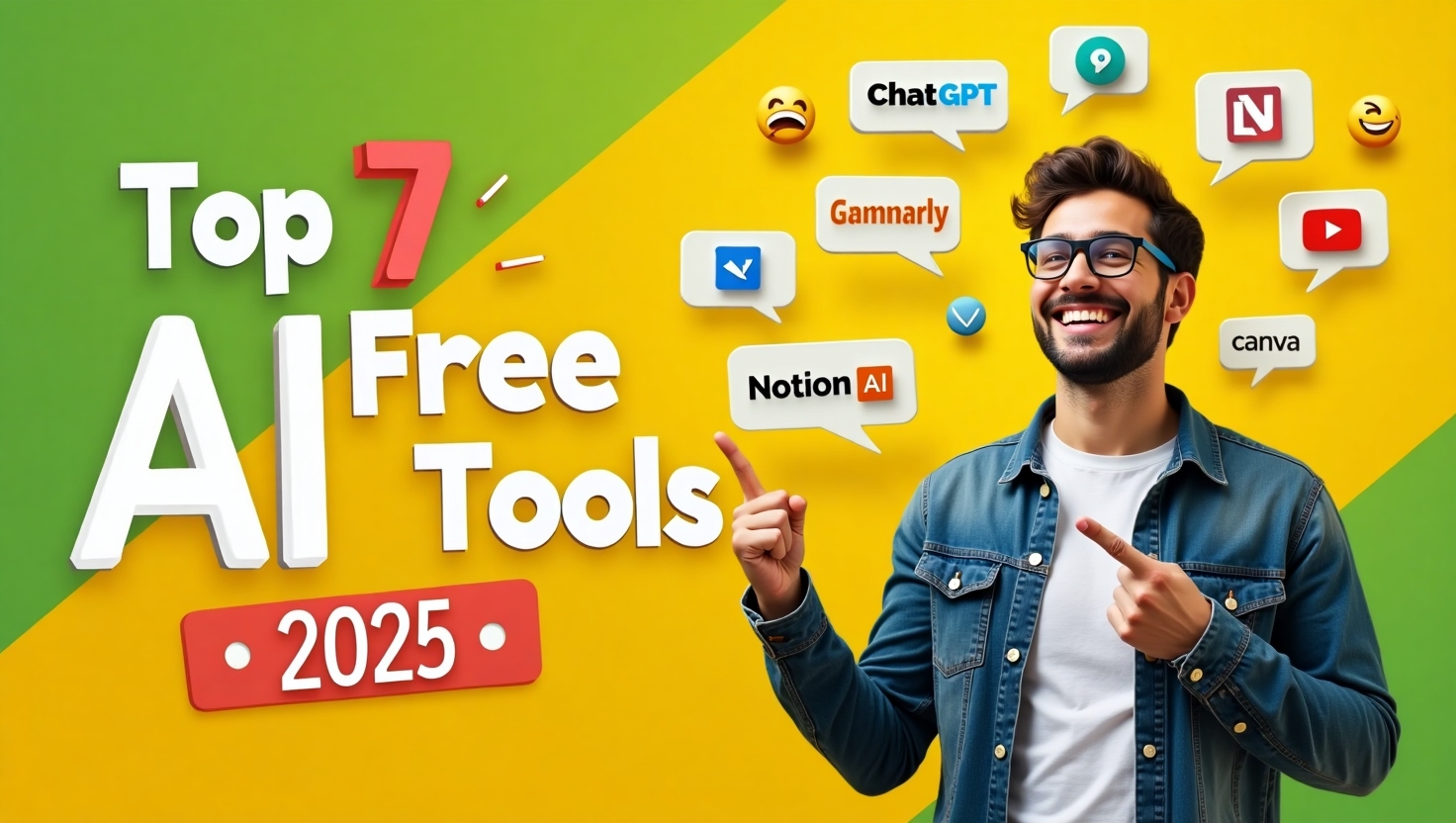 Free AI Tools 2025 dashboard showing productivity and money-making features, Free AI Tools 2025